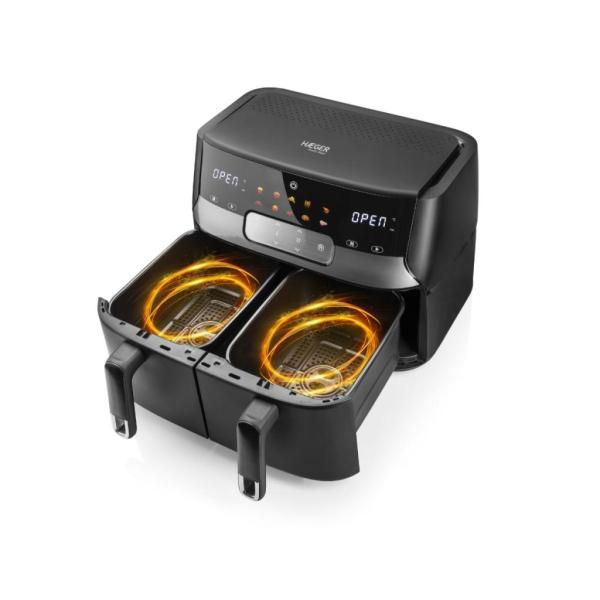 Digital Air Fryer HAEGER Double Magic – 9 L, 2 Baskets